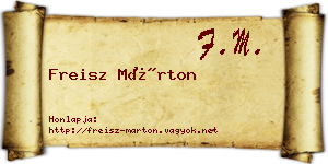 Freisz Márton névjegykártya