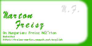 marton freisz business card